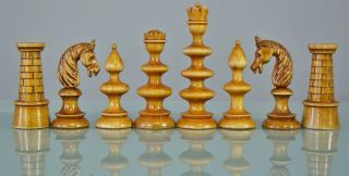 18 - 19th Rare German Hand Carved Chess Set Schach Spiel Échecs