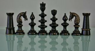 18 - 19th Rare German Hand Carved Chess Set Schach Spiel Échecs 2