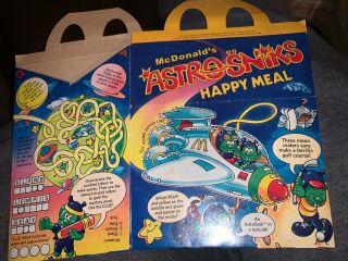 Mcdonalds Astrosniks Figures 1983 1984 Aliens Happy Meal Toy Box Rare