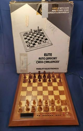 Vtg Computer Fidelity Electronics Elite A/s Chess Challenger Box Match Serial S