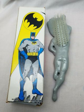 Batman Styling Hair Brush w/Box 1976 DC Comics Avon Rare Vintage 2