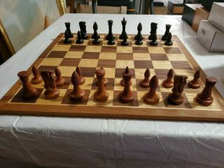 Craftsman Chess Set - Wood Version Of Vintage Ganine Classic Chess Set