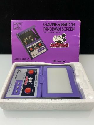 Nintendo Game & Watch Mickey Mouse Panorama Screen Vintage 1984 W/ Box