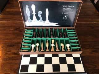 Vintage Anri Space Age Universum Elliott Chess Set Game,  Board,  Box