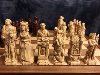 Estate Scarce Sac Studio Anne Carlton The French Revolution Chess Set 4.  75” King