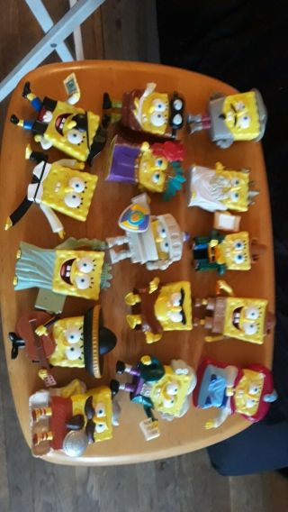 Spongebob Lost In Time Burger King Set Of 15 Kids Meal Toys,  9 Smaller,  Carry Bag