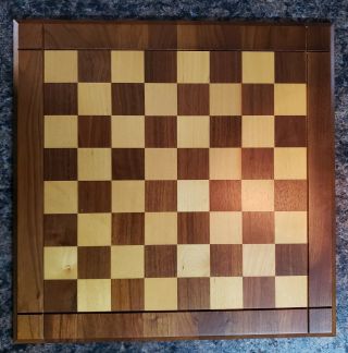 Vintage Drueke Solid Inlaid Wood Chess Checker Board 15 ".  61