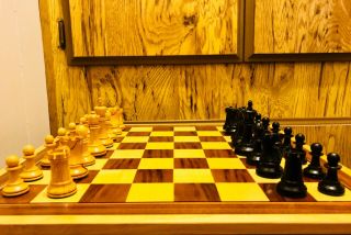 Atq British Howard Staunton Complete Chess Set & Mahogany Box C - 1910 4