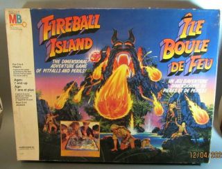Vintage 1986 Milton Bradley Fireball Island Board Game 100/100 W/ Box Great Shap