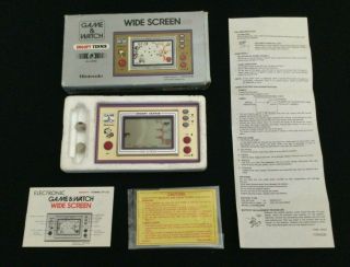 Nintendo Game & Watch Wide Screen Snoopy Tennis•sp - 30•1982•complete W/ Box•works