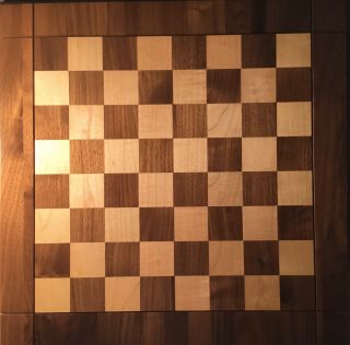 Vintage Drueke Games 18 " Wood Chess Board Solid Walnut And Maple