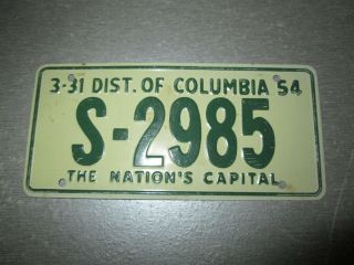 Vintage Wheaties Premiums License Plate 1954 Dist Of Columbia