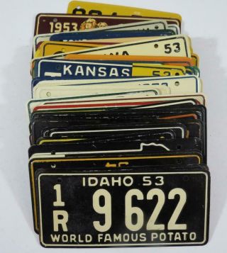(49) 1953 - 1954 General Mills Wheaties Metal License Plates