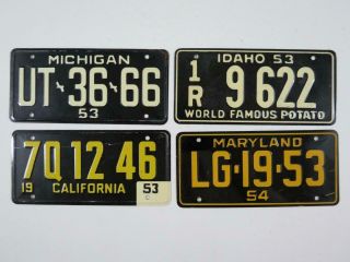 (49) 1953 - 1954 General Mills Wheaties Metal License Plates 2