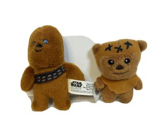Star Wars 2 - Pack Episode Iii Small Chewbacca Plush And Ewok 2005 Burger King
