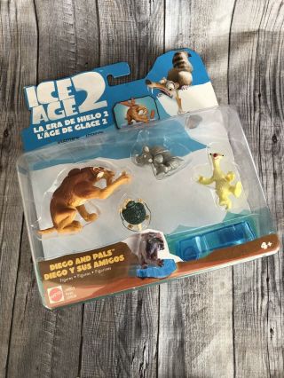Ice Age 2 " Diego & Pals " Action Figure Set By Mattel Ice Slider Vehicle 33