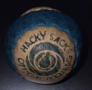 Vintage Hacky Sack Official Leather Footbag 4151994 Blue And White