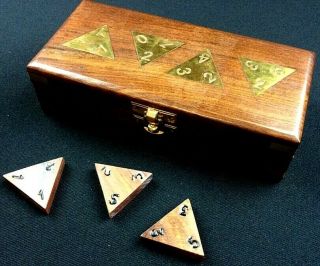 Triominoes Wooden Set With Brass Inlay Wood Box Nbc Exclusive Promo Piece