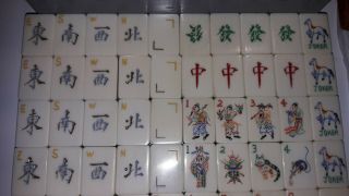 Mahjong Mah Jong Mahjongg Mah - Jongg Nmjl Bone And Bamboo Mahjong Set