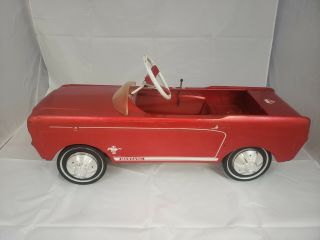 Vintage 1964 Amf Junior Red Metal Mustang Pedal Car Toy