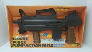 Commando Strike Force Pump Action Rifle Soft Bullet Blaster Box Larami