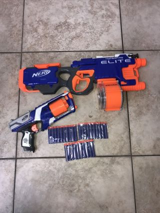 Nerf N - Strike Elite Hyperfire With 25 Dart Drum Fires 90 Ft Includes Strong Arm