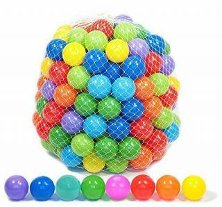 Playz 500 Soft Plastic Mini Play Balls With 8 Vibrant Colors - Crush Proof,  No S