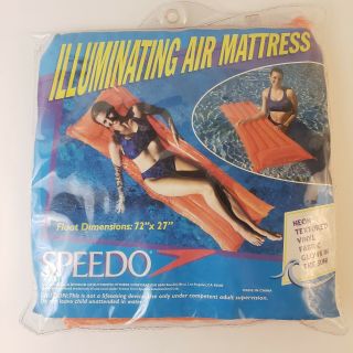 Swimming Pool Floats Vintage Speedo Illuminating Air Mattress Orange Glows