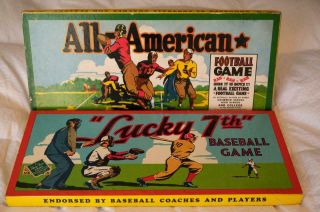 Complete 1935 All - American Football & 1937 Lucky 7th Baseball Ray - Fair National