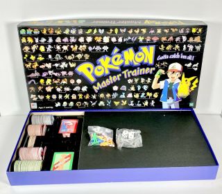 Pokemon Master Trainer Board 1999 100 Complete Open Box