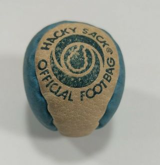 Vintage 80s Hacky Sack Official Footbag 4151994 Blue And White Leather