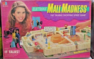 Vintage 1989 Mall Madness Electronic Board Game Milton Bradley Complete 4047