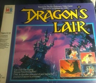 Vintage Rare Htf Milton Bradley Dragon’s Lair Board Game 100 Complete