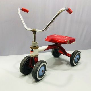 Vintage Amf Junior Wee Wheeler Four Wheel Scooter Red