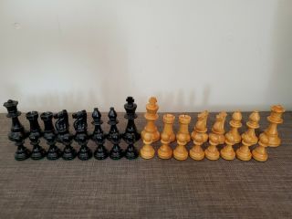 Vintage Staunton 1960 Lardy French Carved Chess Set With Felt Bottoms 2.  75 " King