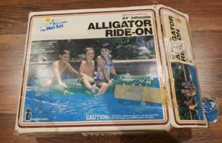 Vintage Intex The Wet Set 84” Inflatable Alligator Ride - On 1985