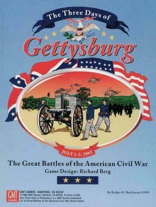 Gmt Wargame Three Days Of Gettysburg (1st) Vg,