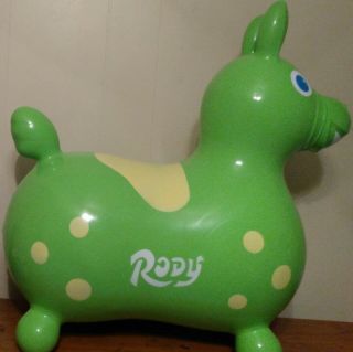 1984 Ledraplastic Inflatable Rody Riding Horse Lime Green Vg - Ex Ships Deflated