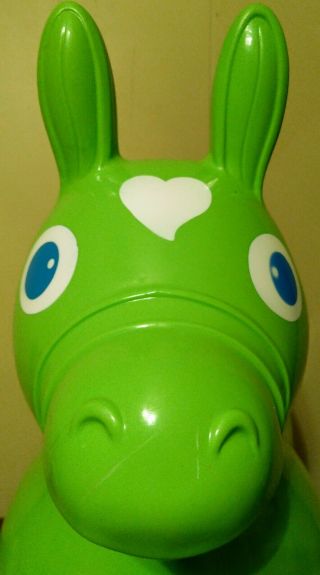 1984 Ledraplastic Inflatable Rody Riding Horse Lime Green VG - EX Ships Deflated 3
