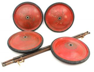 Set Of 4 Vintage Soap Box Derby Official Wheels Soapbox Tires And 2 Axles