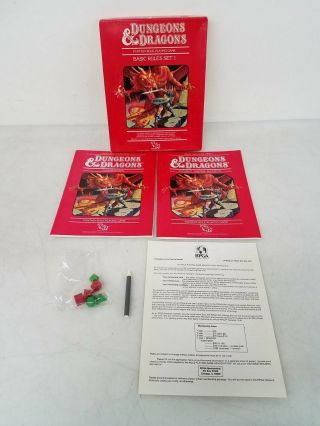 Vintage 1983 Tsr Hobbies Dungeons & Dragons Basic Rules Set 1 Fantasy Role Play