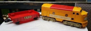 Vintage 1970 Remco Mighty Casey Ride On Train & Flat Car - No Seat -