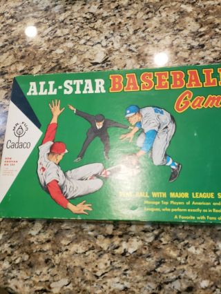 Vintage Cadaco Ellis All Star Baseball Board Game Copyrights 1957 Mantle,  Discs