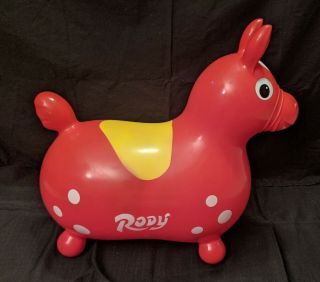 Vintage 1984 RODY Red Bouncing Horse Pony Donkey Bounce Toy by Ledraplastic 2