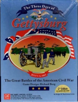 Gmt Wargame Three Days Of Gettysburg (revised Ed,  1st) Vg