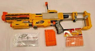 2007 Nerf N - Strike Blaster Recon Cs - 6 Yellow W/ Attachments And Darts