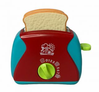 Playgo Pink Play Kitchen Bread Slices Toaster Toy Pretend Pop - Up With Toast