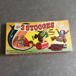 Vintage 1959 (3) Three Stooges Fun House Board Game By Lowell Games