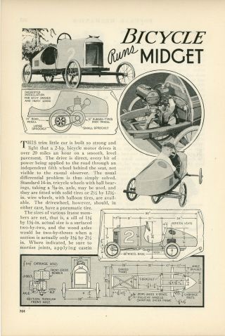 1933 How To Build Gas Powered Midget Racer Go Kart Cart Indy Car Plans