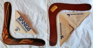 Rangs " Rangemaster " 12 " Inlaid Wood Boomerang,  Made In Australia,  Vintage 1985